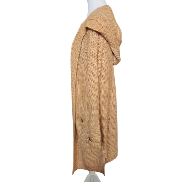 Lou & Grey for LOFT Hooded Cardigan Sweater Brown Size: Medium Preppy Knit - Picture 2 of 7